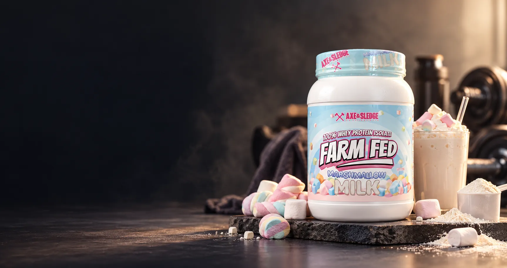 Axe & Sledge Farm Fed whey isolate, Marshmallow Milk