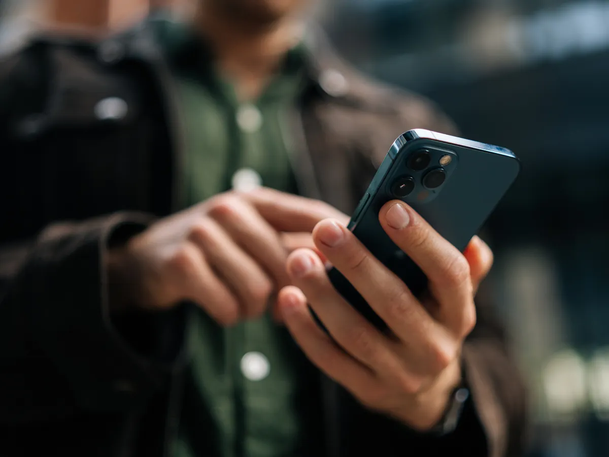 Person browsing products on a phone